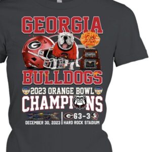 2023 Orange Bowl Champions Georgia Bulldogs 63-3 Florida State Seminoles December 30, 2023 At Hard Rock Stadium Shirt