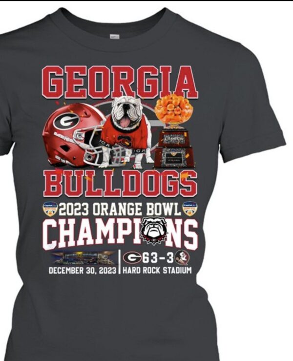 2023 Orange Bowl Champions Georgia Bulldogs 63-3 Florida State Seminoles December 30, 2023 At Hard Rock Stadium Shirt