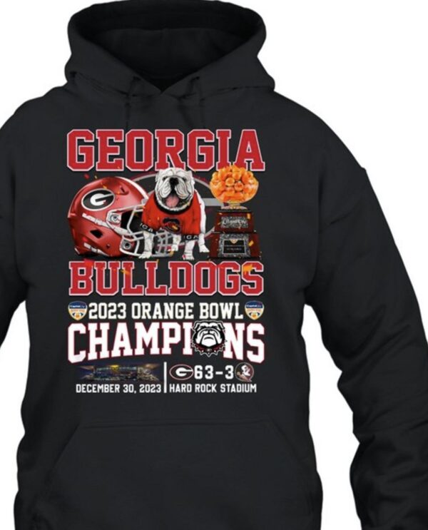 2023 Orange Bowl Champions Georgia Bulldogs 63-3 Florida State Seminoles December 30, 2023 At Hard Rock Stadium T-Shirts