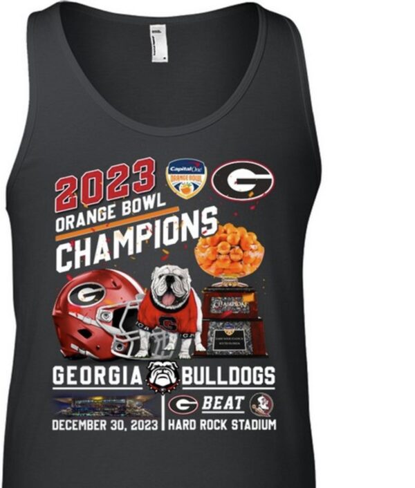 2023 Orange Bowl Champions Georgia Bulldogs Beat Florida State Seminoles December 30, 2023 Hard Rock Stadium Shirts