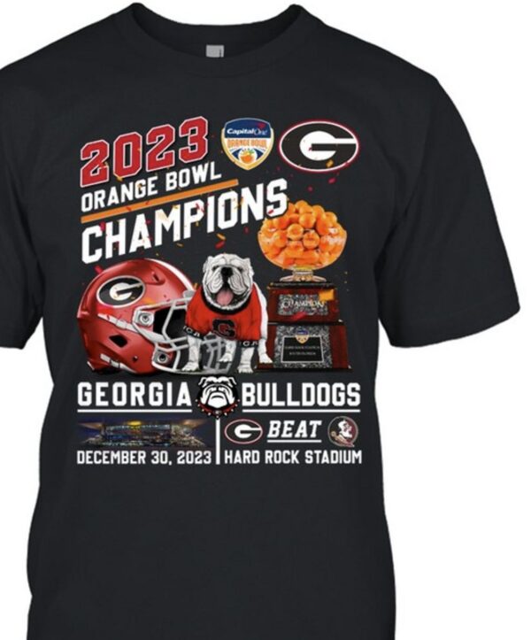 2023 Orange Bowl Champions Georgia Bulldogs Beat Florida State Seminoles December 30, 2023 Hard Rock Stadium T-Shirt