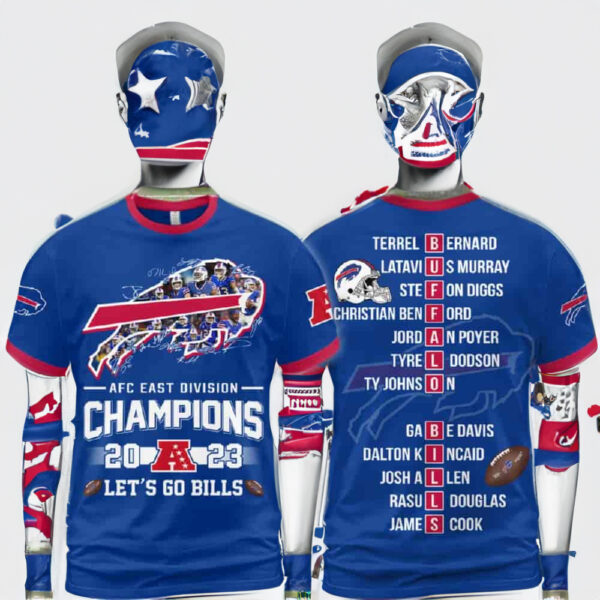 Bills 2023 AFC East Division Champs Signatures 3D Sweatshirt