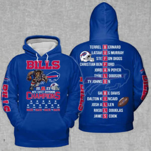 Bills 2023 Back To Back AFC East Division Champions 3D Shirt hoodie