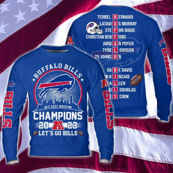 Bills AFC East Champions 3D 2023 Sweatshirt