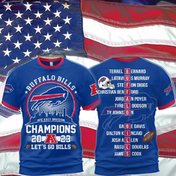 Bills AFC East Champions 3D 2023 Sweatshirts