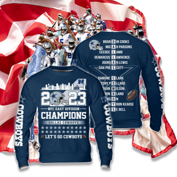 Cowboys 2023 Nfc East Champions 3D Sweatshirt 2023