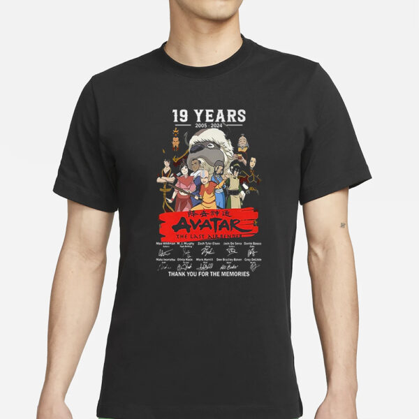 19 Years 2005 – 2024 Avatar The Last Airbender Thank You For The Memories T-Shirt