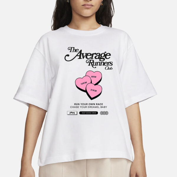 AVERAGE RUNNERS LOVE HEARTS T-SHIRT