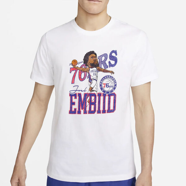 76ers Joel Embiid Caricature T-Shirt2