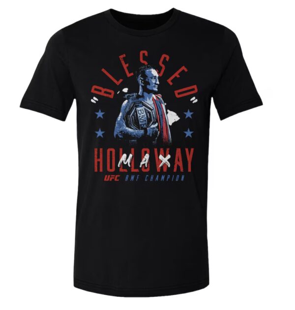 500 Level Black Max Holloway Blessed BMF Champion T-Shirt