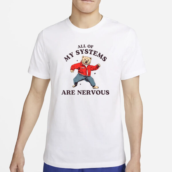 All Of My Systems Are Nervous Bear T-Shirt2