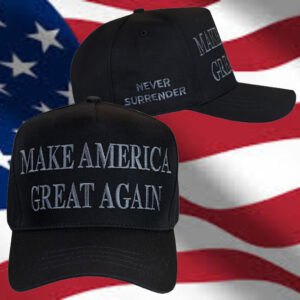 TRUMP NEVER SURRENDER BLACK MAGA HATS